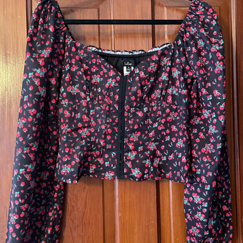 Lulus Black Floral Women's Top
